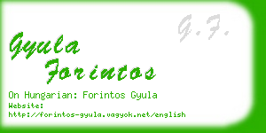 gyula forintos business card